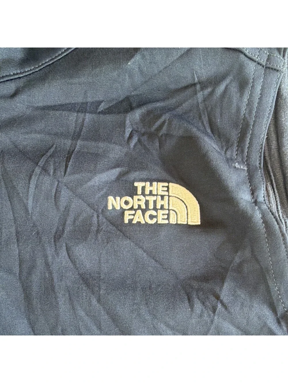 The North Face Men's Navy Solid Full Zip soft shell Vest Zipped Pockets Size S